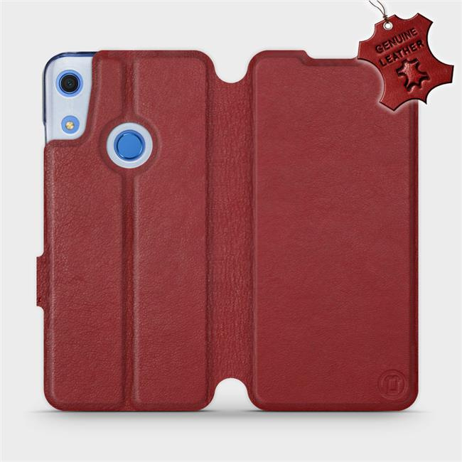 Kožené flip pouzdro Mobiwear - Huawei Y6S / Honor 8A - Tmavě červené