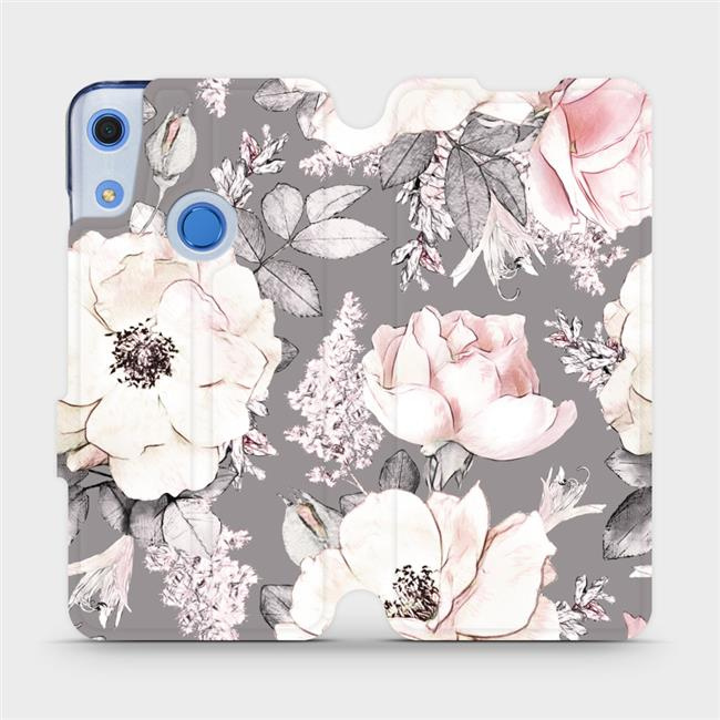 Flipové pouzdro Mobiwear - Huawei Y6S / Honor 8A - MX06S Květy na šedém pozadí