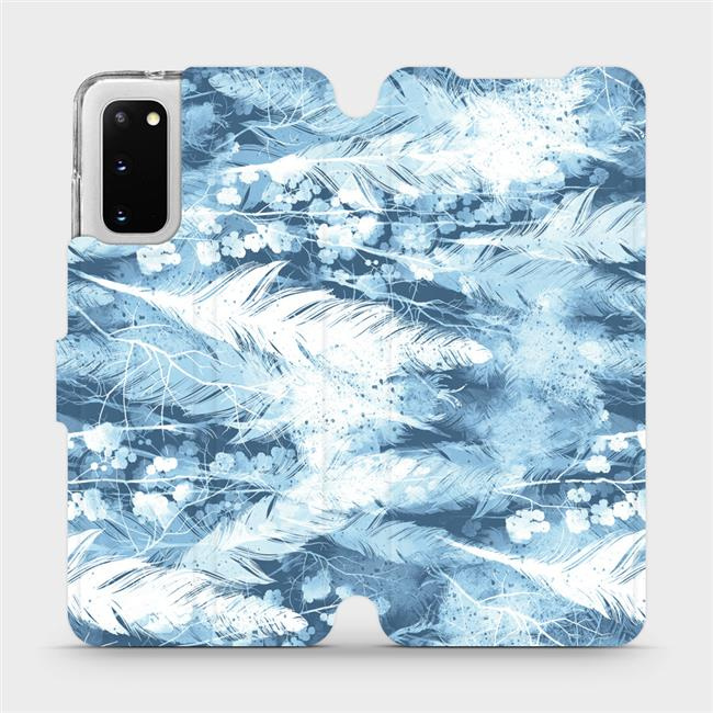 Flipové pouzdro Mobiwear - Samsung Galaxy S20 - M058S Světle modrá horizontální pírka