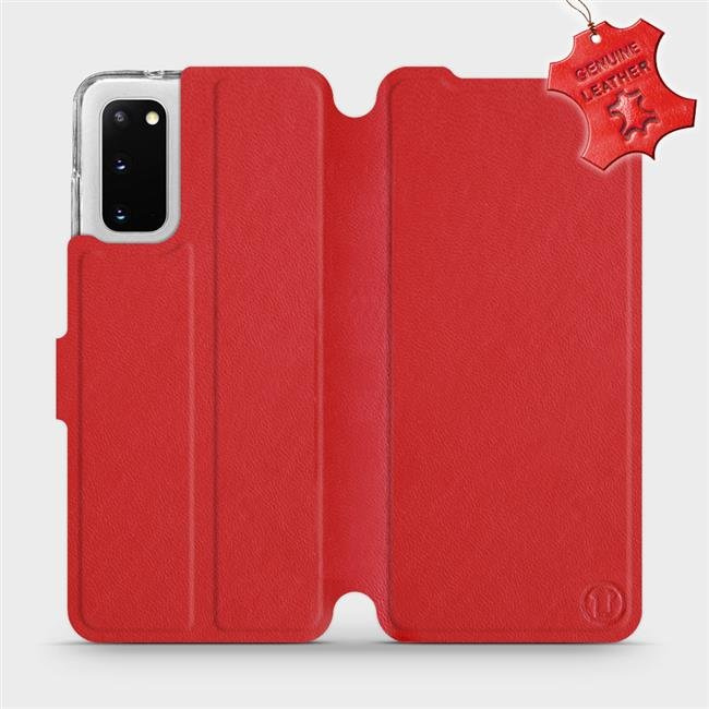Kožené flip pouzdro Mobiwear - Samsung Galaxy S20 - Červené