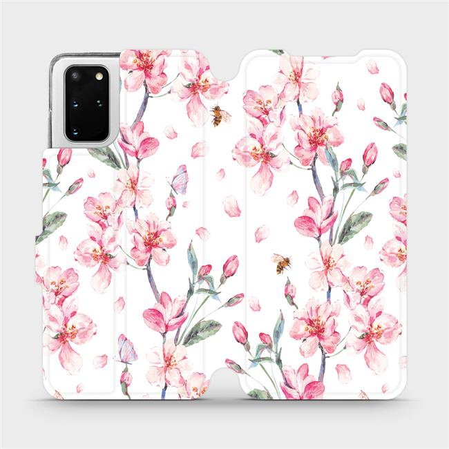Flipové pouzdro Mobiwear - Samsung Galaxy S20 Plus - M124S Růžové květy
