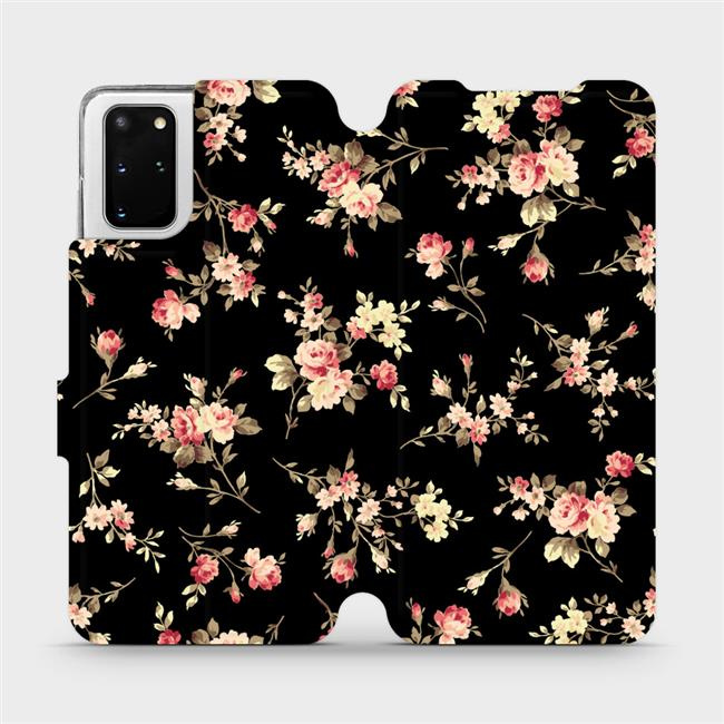 Flipové pouzdro Mobiwear - Samsung Galaxy S20 Plus - VD02S Květy na černé