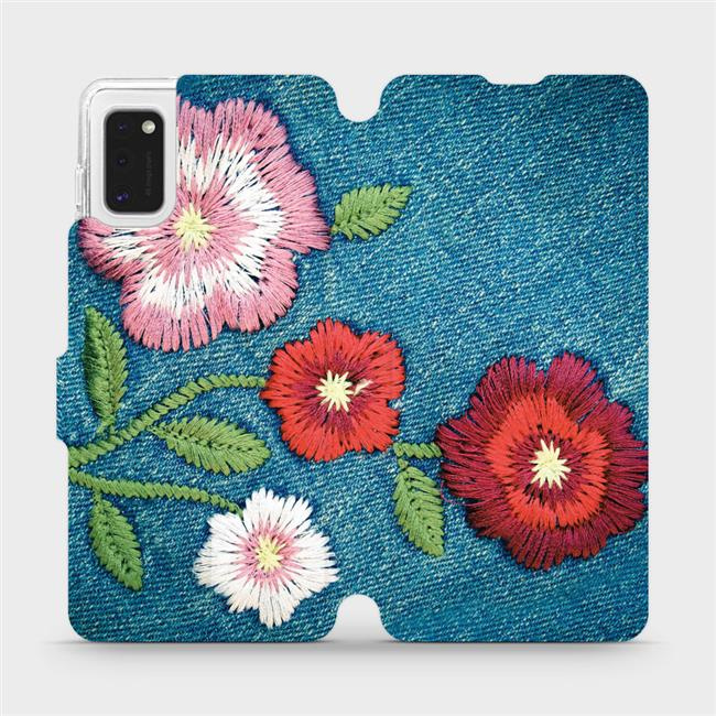 Flipové pouzdro Mobiwear - Samsung Galaxy A41 - MD05P Džínové květy