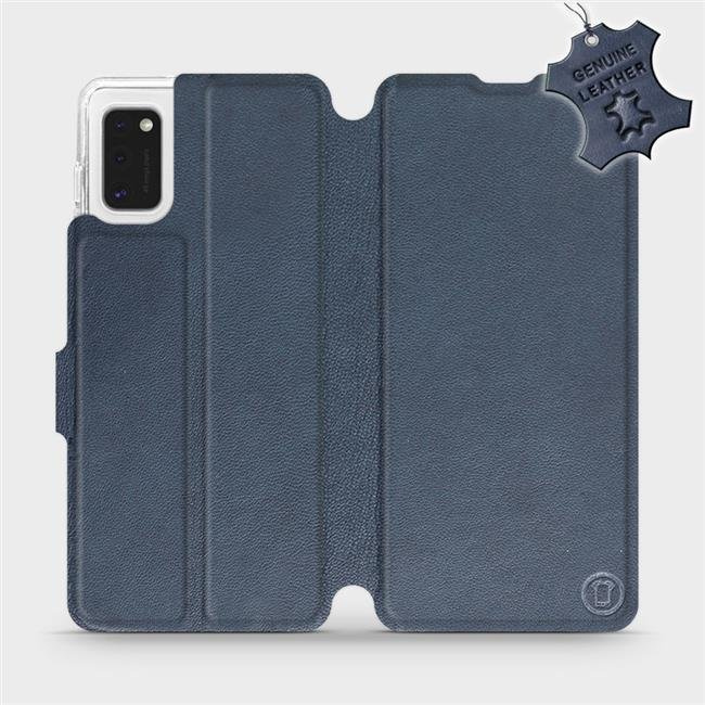 Kožené flip pouzdro Mobiwear - Samsung Galaxy A41 - Modré