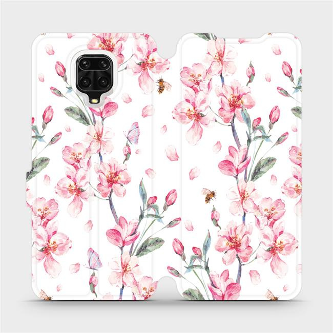 Flipové pouzdro Mobiwear - Xiaomi Redmi Note 9 Pro - M124S Růžové květy