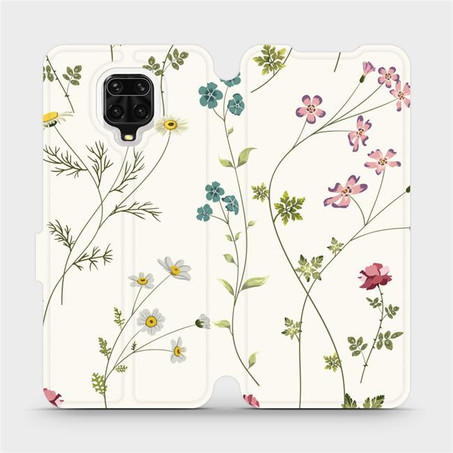 Flipové pouzdro Mobiwear - Xiaomi Redmi Note 9 Pro - MD03S Tenké rostlinky s květy
