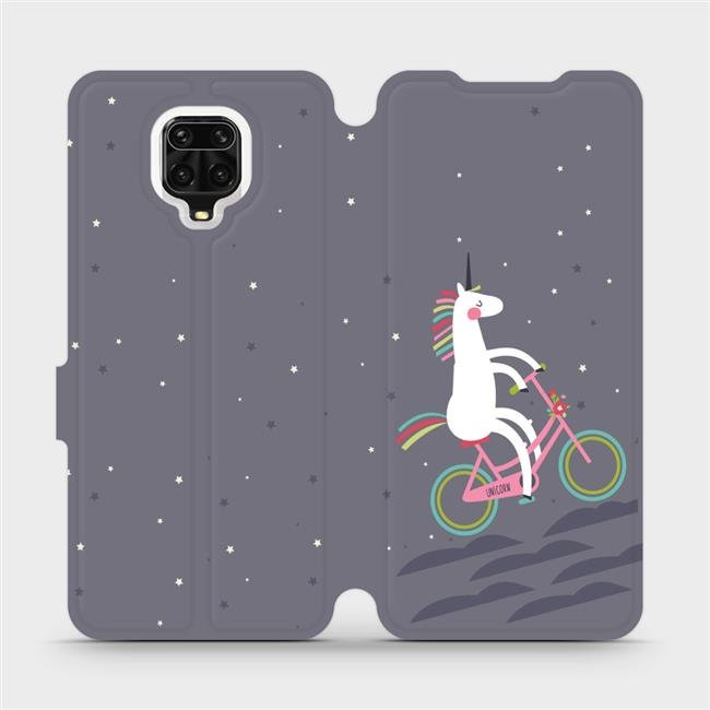 Flipové pouzdro Mobiwear - Xiaomi Redmi Note 9 Pro - V024P Jednorožec na kole