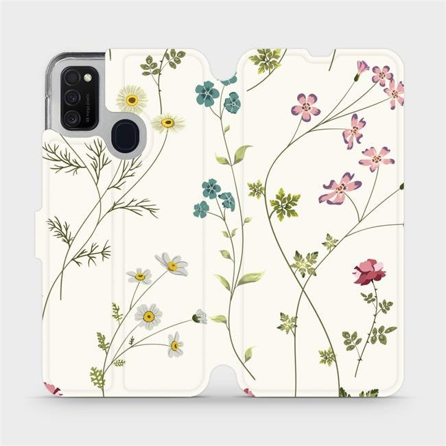Flipové pouzdro Mobiwear - Samsung Galaxy M21 - MD03S Tenké rostlinky s květy