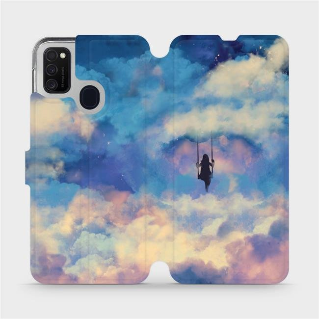 Flipové pouzdro Mobiwear - Samsung Galaxy M21 - MR09S Dívka na houpačce v oblacích