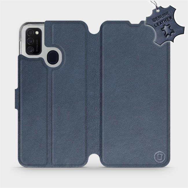 Kožené flip pouzdro Mobiwear - Samsung Galaxy M21 - Modré