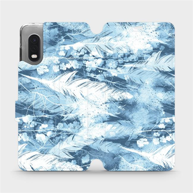 Flipové pouzdro Mobiwear - Samsung Xcover PRO - M058S Světle modrá horizontální pírka