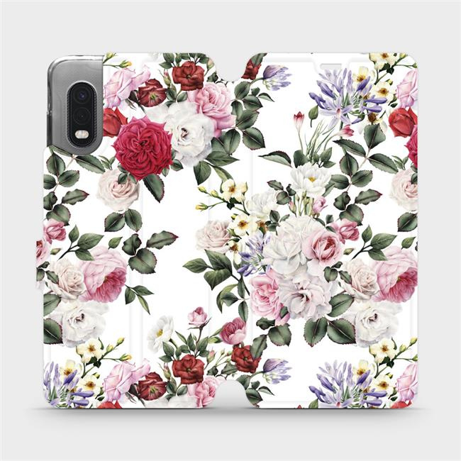 Flipové pouzdro Mobiwear - Samsung Xcover PRO - MD01S Růže na bílé