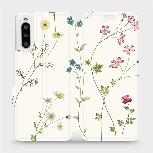 Flipové pouzdro Mobiwear - Sony Xperia 10 II - MD03S Tenké rostlinky s květy