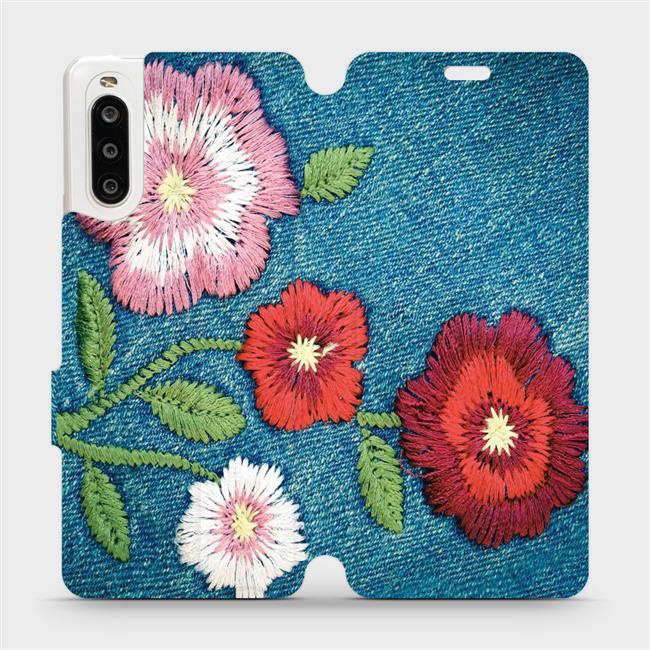 Flipové pouzdro Mobiwear - Sony Xperia 10 II - MD05P Džínové květy