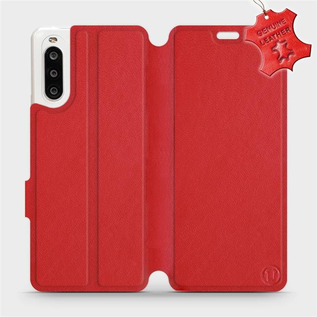 Kožené flip pouzdro Mobiwear - Sony Xperia 10 II - Červené