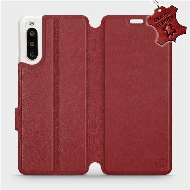 Kožené flip pouzdro Mobiwear - Sony Xperia 10 II - Tmavě červené
