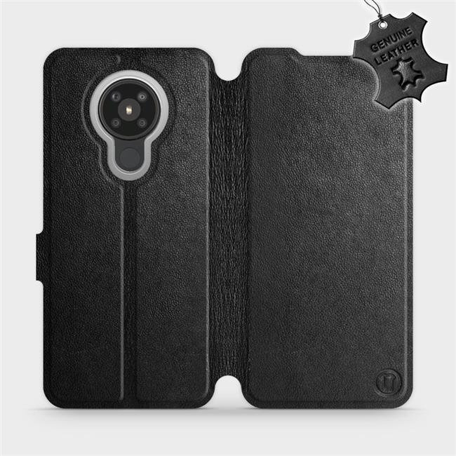 Kožené flip pouzdro Mobiwear - Nokia 5.3 - Černé