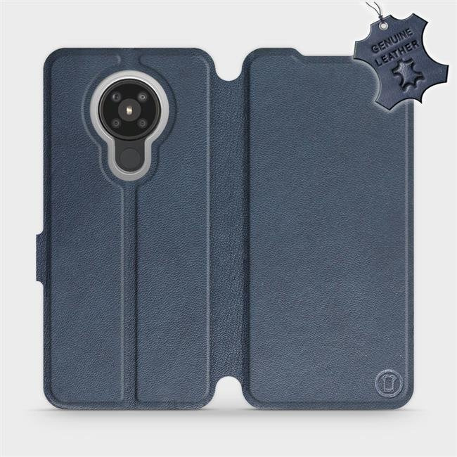 Kožené flip pouzdro Mobiwear - Nokia 5.3 - Modré