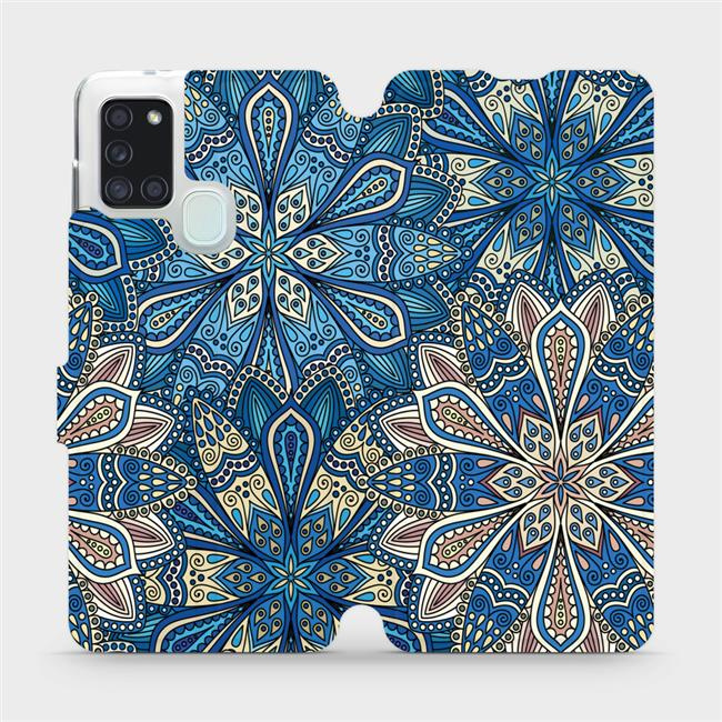 Flipové pouzdro Mobiwear - Samsung Galaxy A21S - V108P Modré mandala květy