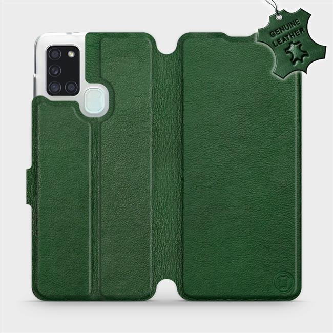 Kožené flip pouzdro Mobiwear - Samsung Galaxy A21S - Zelené