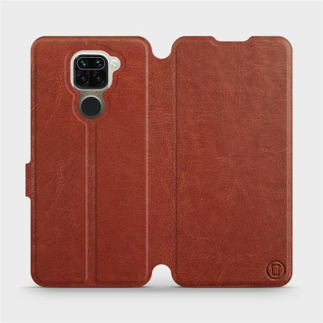 Flipové pouzdro Mobiwear - Xiaomi Redmi Note 9 - Hnědé a šedé
