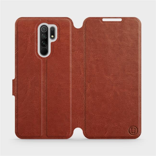 Flipové pouzdro Mobiwear - Xiaomi Redmi 9 - Hnědé a šedé