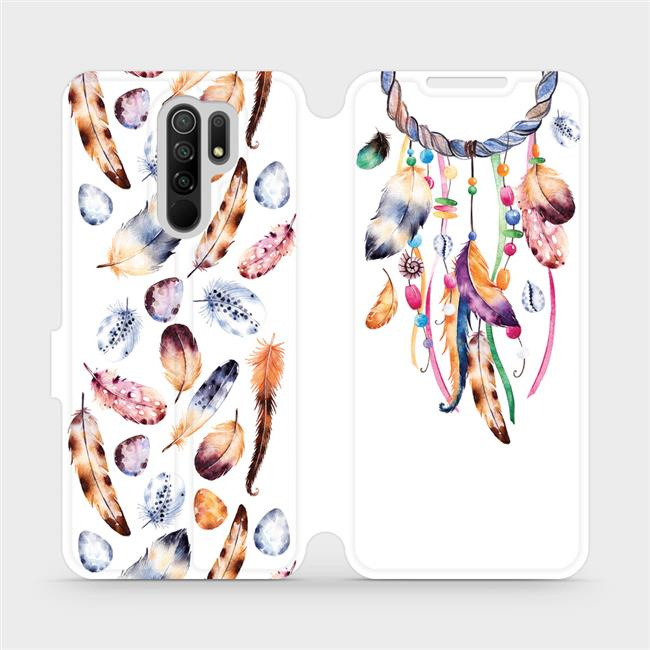 Flipové pouzdro Mobiwear - Xiaomi Redmi 9 - M003S Lapač a barevná pírka