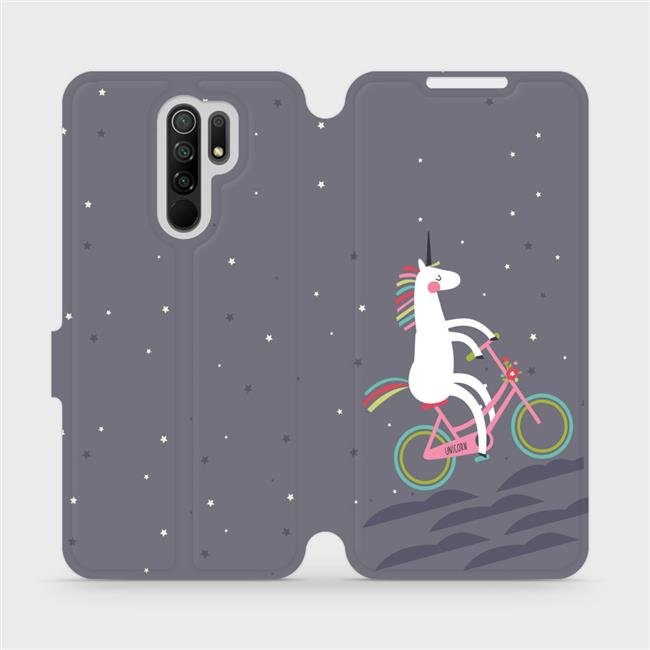 Flipové pouzdro Mobiwear - Xiaomi Redmi 9 - V024P Jednorožec na kole