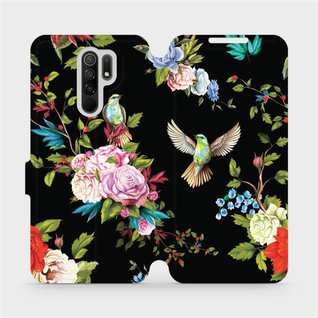 Flipové pouzdro Mobiwear - Xiaomi Redmi 9 - VD09S Ptáčci a květy