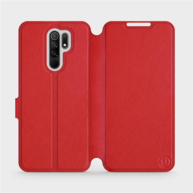 Kožené flip pouzdro Mobiwear - Xiaomi Redmi 9 - Červené