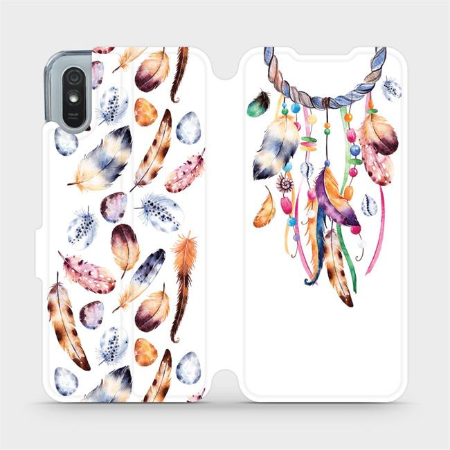 Flipové pouzdro Mobiwear - Xiaomi Redmi 9A / 9AT - M003S Lapač a barevná pírka