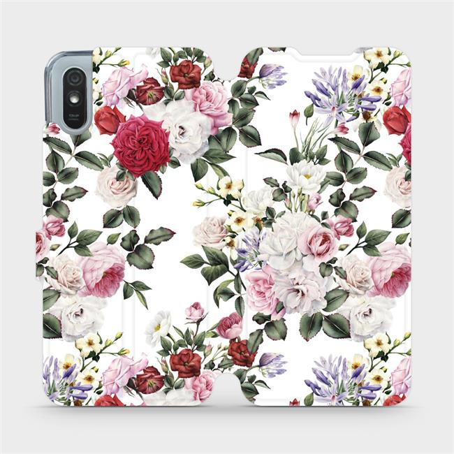 Flipové pouzdro Mobiwear - Xiaomi Redmi 9A / 9AT - MD01S Růže na bílé