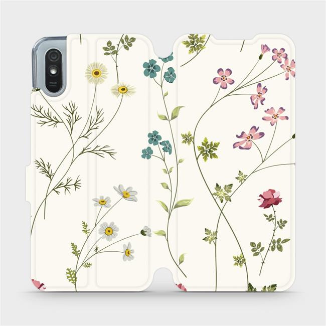 Flipové pouzdro Mobiwear - Xiaomi Redmi 9A / 9AT - MD03S Tenké rostlinky s květy