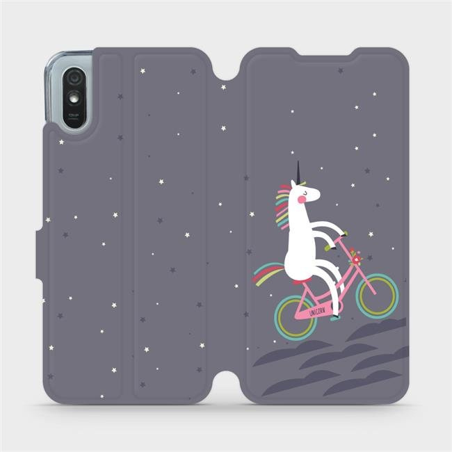Flipové pouzdro Mobiwear - Xiaomi Redmi 9A / 9AT - V024P Jednorožec na kole