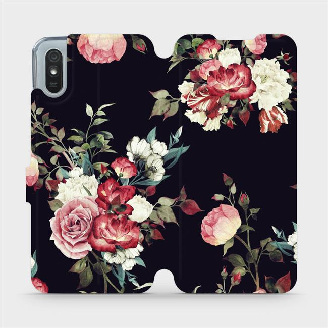 Flipové pouzdro Mobiwear - Xiaomi Redmi 9A / 9AT - VD11P Růže na černé