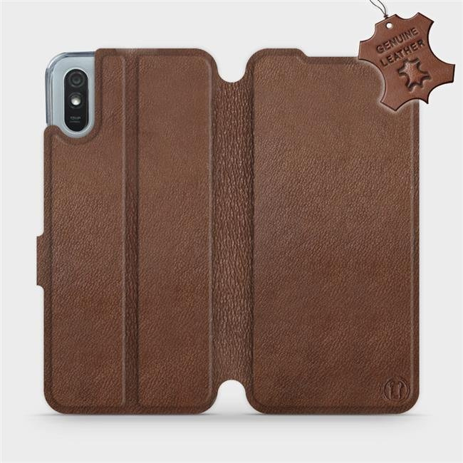 Kožené flip pouzdro Mobiwear - Xiaomi Redmi 9A / 9AT - Hnědé