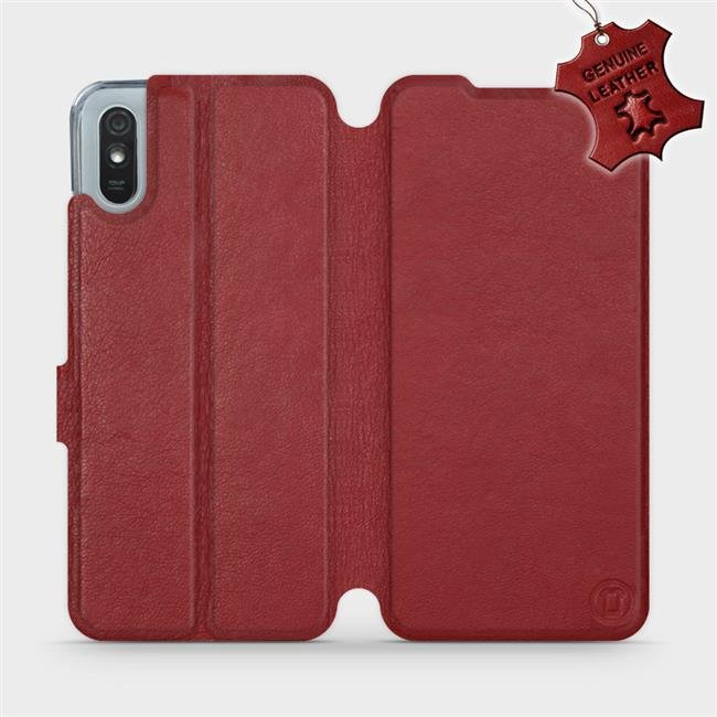 Kožené flip pouzdro Mobiwear - Xiaomi Redmi 9A / 9AT - Tmavě červené