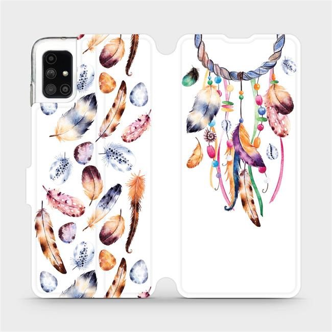 Flipové pouzdro Mobiwear - Samsung Galaxy M51 - M003S Lapač a barevná pírka