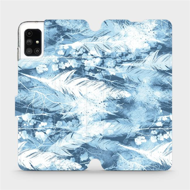 Flipové pouzdro Mobiwear - Samsung Galaxy M51 - M058S Světle modrá horizontální pírka