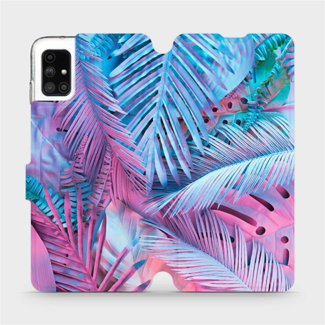 Flipové pouzdro Mobiwear - Samsung Galaxy M51 - MG10S Fialové a modré listy