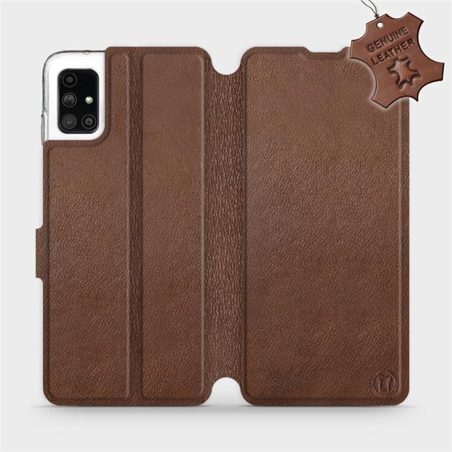 Kožené flip pouzdro Mobiwear - Samsung Galaxy M51 - Hnědé