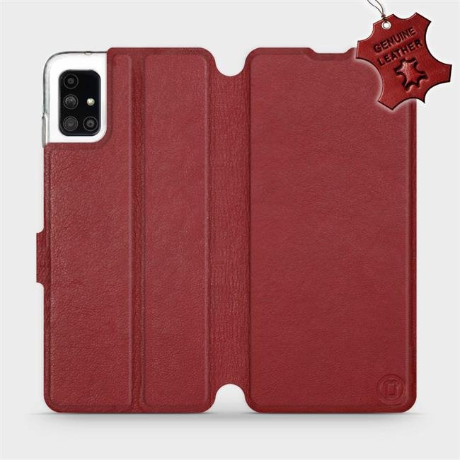 Kožené flip pouzdro Mobiwear - Samsung Galaxy M51 - Tmavě červené