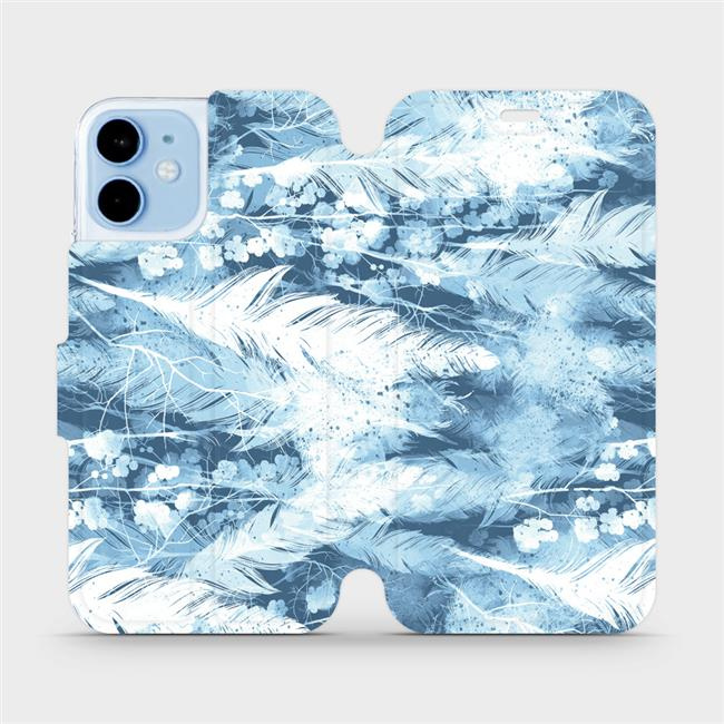 Flipové pouzdro Mobiwear - Apple iPhone 12 mini - M058S Světle modrá horizontální pírka