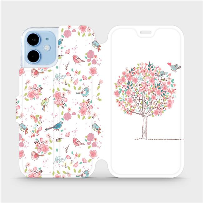 Flipové pouzdro Mobiwear - Apple iPhone 12 mini - M120S Strom a ptáčci