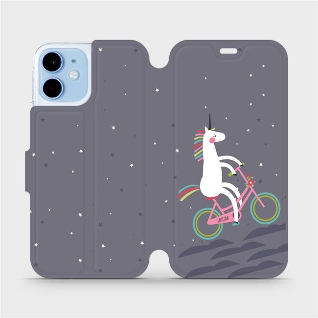 Flipové pouzdro Mobiwear - Apple iPhone 12 mini - V024P Jednorožec na kole