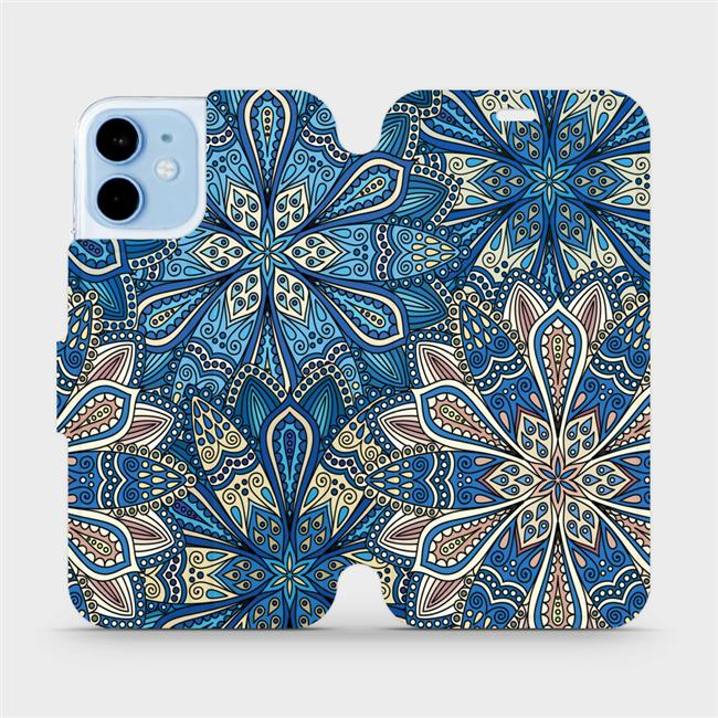 Flipové pouzdro Mobiwear - Apple iPhone 12 mini - V108P Modré mandala květy