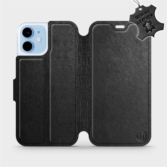 Kožené flip pouzdro Mobiwear - Apple iPhone 12 mini - Černé