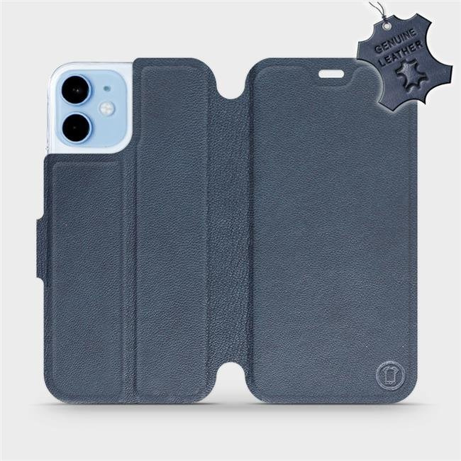 Kožené flip pouzdro Mobiwear - Apple iPhone 12 mini - Modré