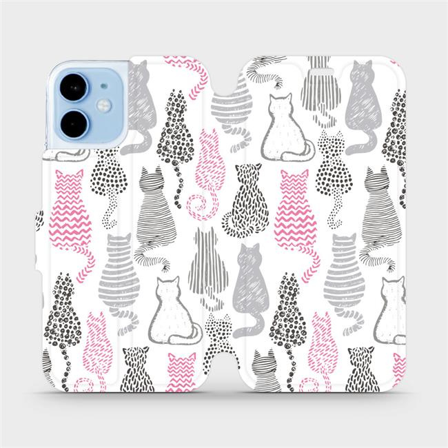 Flipové pouzdro Mobiwear - Apple iPhone 12 mini - MX01S Kočičí zádíčka