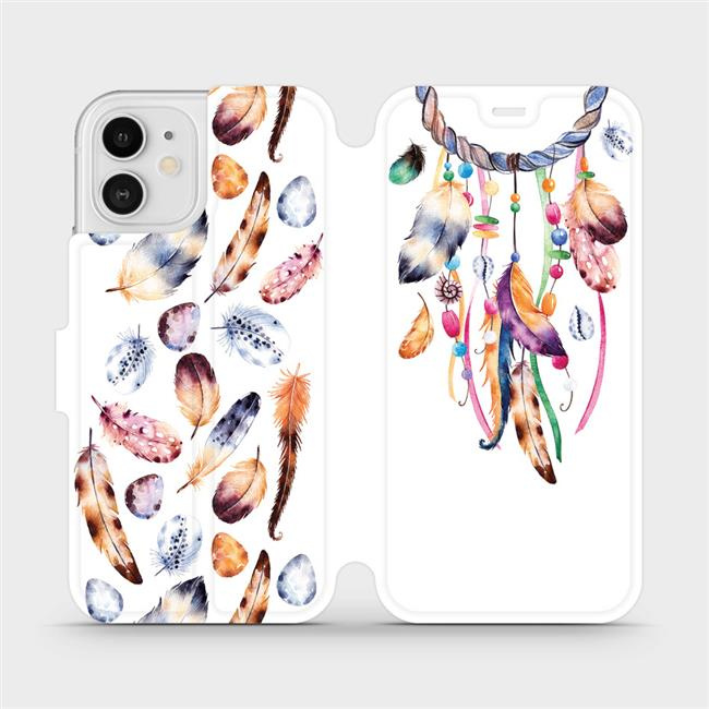 Flipové pouzdro Mobiwear - Apple iPhone 12 - M003S Lapač a barevná pírka